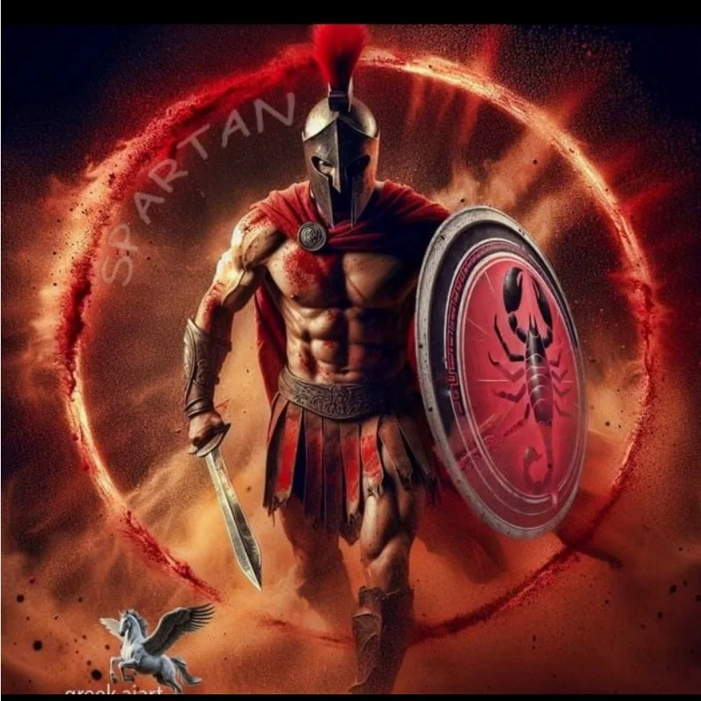 Spartan 2D Flat Retro Knight Keychain Ancient Greek Warrior Spartan UNISEX NEW#2
